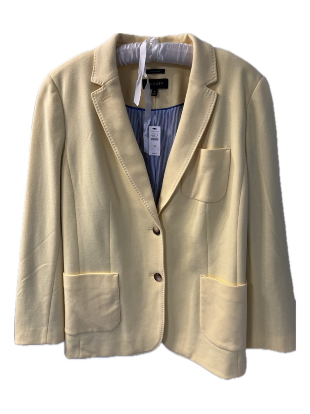 Talbots Aberdeen Women’s Light Cream Two-Button Notch Lapel Blazer